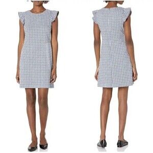 Eliza J. Women's Ruffle Sleeve Gingham Jacquard Shift Dress Size 8​​​​​